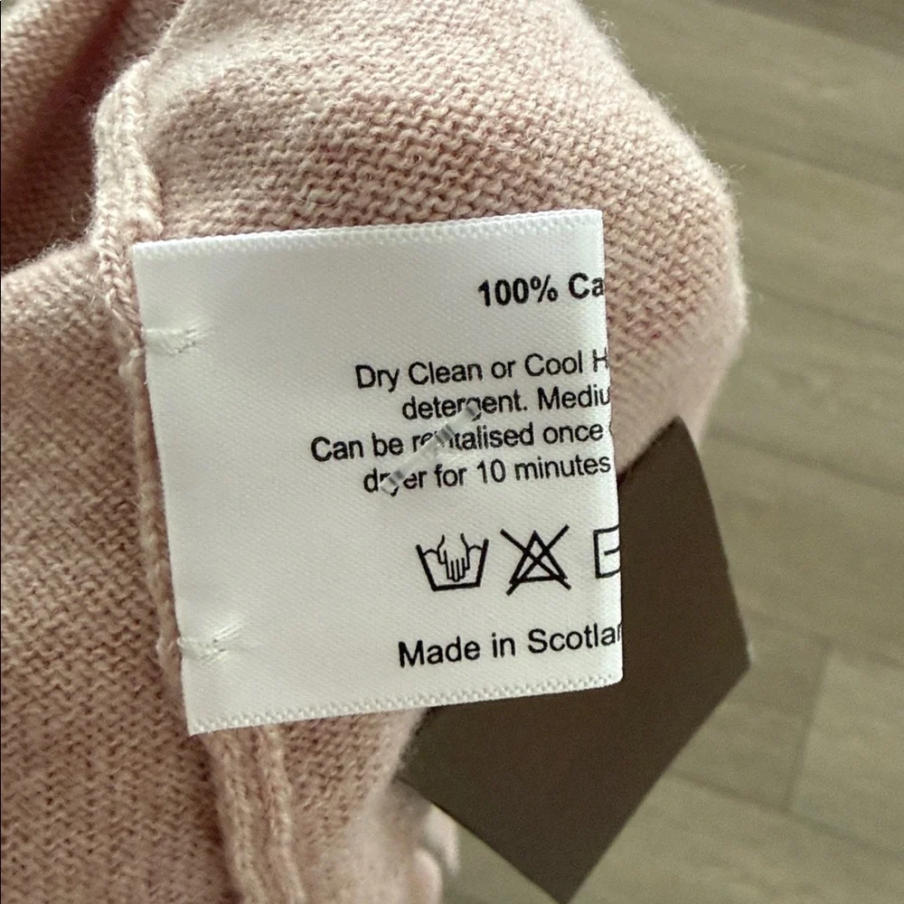 Eskandar women’s Cashmere Side Paneled Button down Cardigan O/S pink NWT